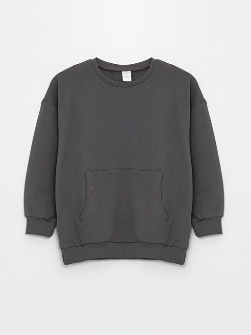 Bisiklet Yaka Uzun Kollu Basic Erkek Bebek Sweatshirt ve Tayt Pantolon 2li - Waikiki фото 2