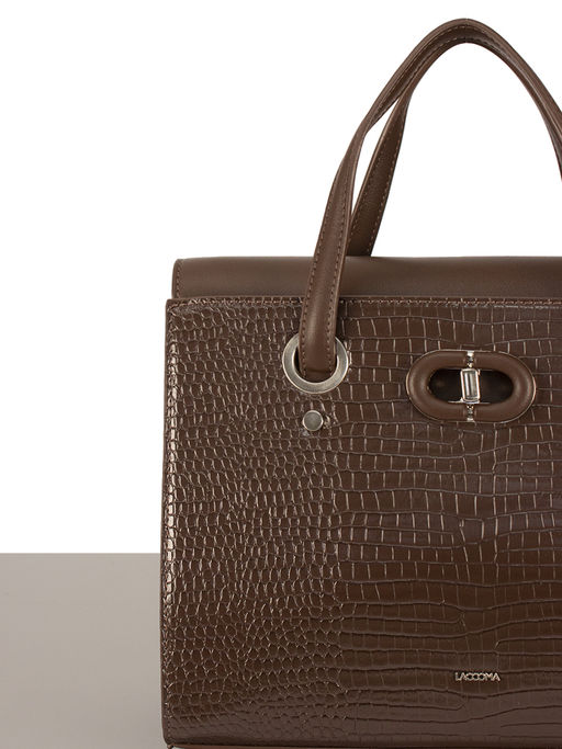 LACCOMA сумка WJD6707-коричневый эко кожа хлопок фото 6