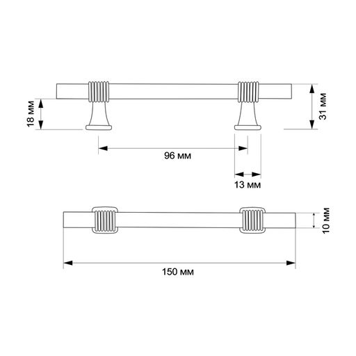 Ручка-скоба CAPPIO PK117, м/о 96 мм, цвет графит
