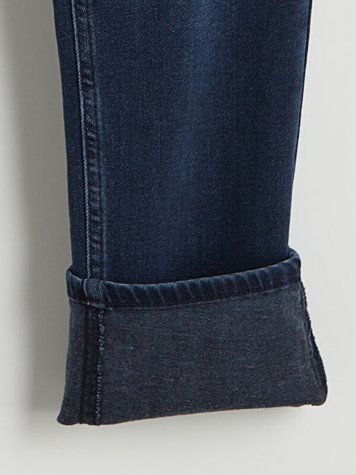 750 Slim Fit ??i Polarl? K??l?k Erkek Jean Pantolon