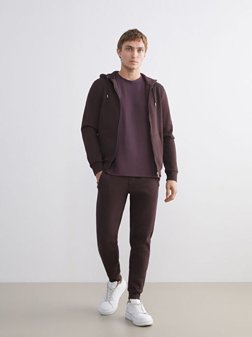 Kap??onlu Uzun Kollu Erkek Fermuarl? Sweatshirt