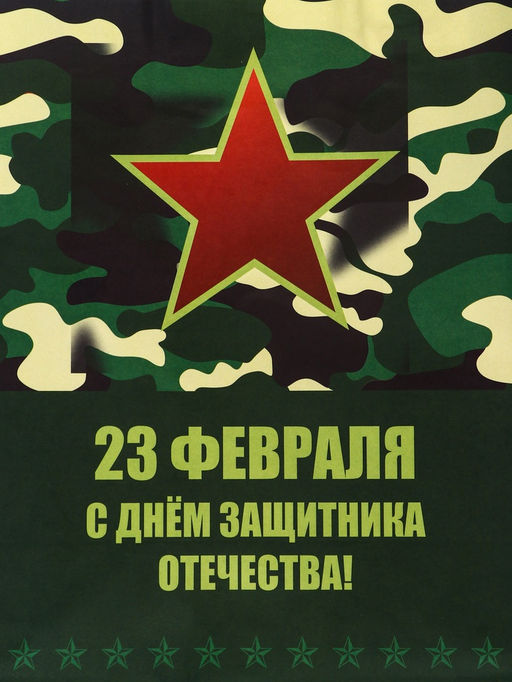 Цена за 2 шт. Пакет подарочный крафт С 23 Февраля 21?11?27 См