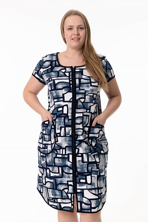 Халат М31968си синий/изумруд - Елена фото 6