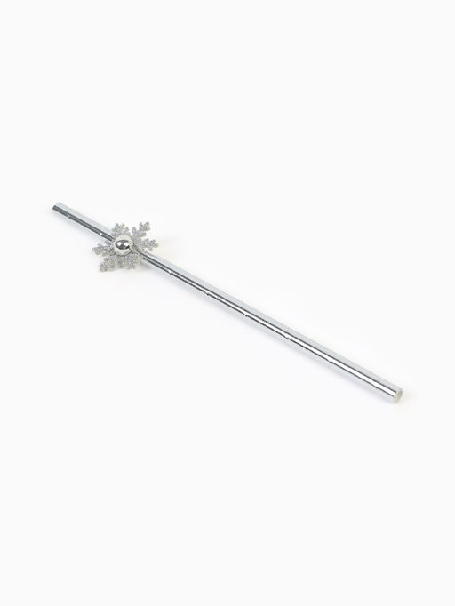 Цена за 2 шт. Трубочки для коктейлей Снежинки, серебро, 6 шт