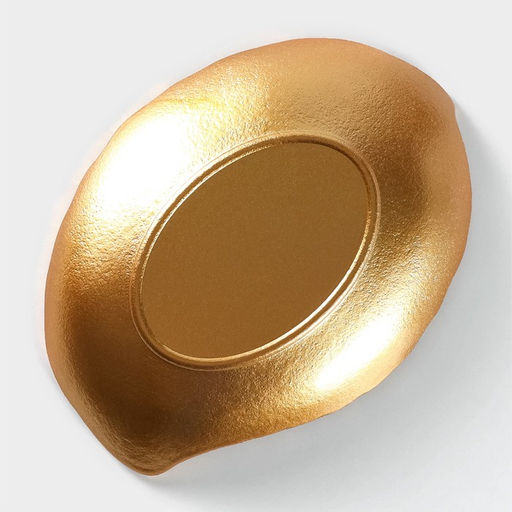 Блюдо для фруктов Доляна «Золотой лист», 18×13 см, золотое