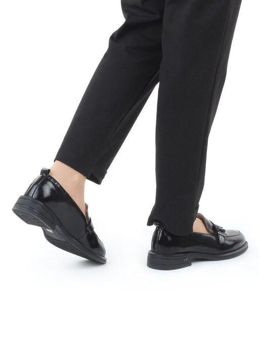 03-PDEB102-3 BLACK Лоферы женские (натуральная кожа)