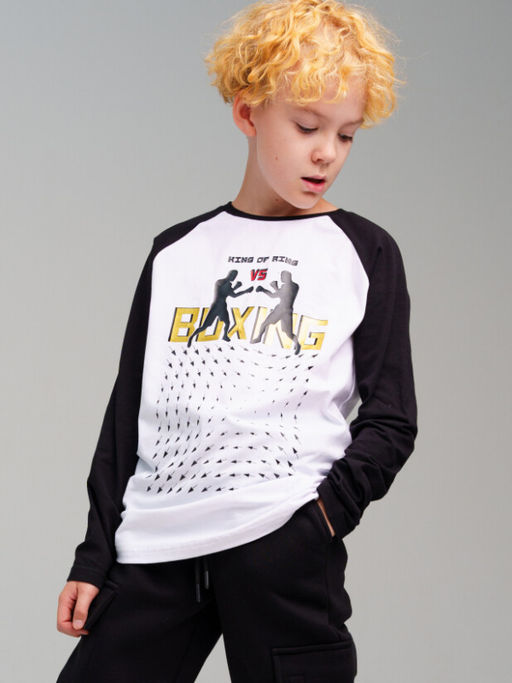 32411088 Фуфайка трикотажная для мальчиков (футболка с длинными рукавами)