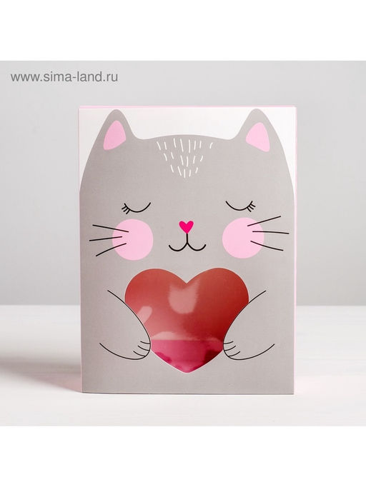 Цена за 5 шт. Коробка для сладостей Котик, 20 15 5 см - Дарите счастье фото 3