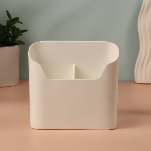 Цена за 3 шт. Органайзер настенный, 2 секции, с клеевой основой, 16.7×6.9 см, белый