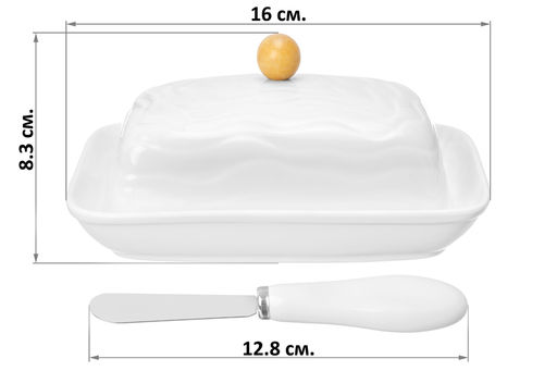 Масленка 16*12,2*8,3 см Айсберг волны + нож - Elan gallery фото 12