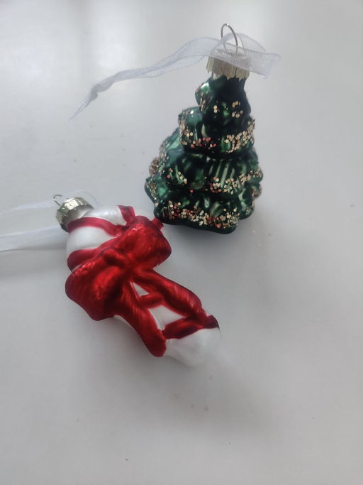 Набор елочных игрушек, 7 см, 2 шт, стекло, Елка/Леденец Anna Lafarg