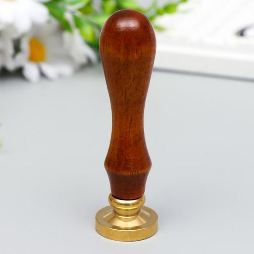 Печать для сургуча с деревянной ручкой "Парусник на хвосте у кита" 9х3х3 см