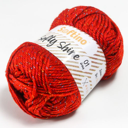 Цена за 2 шт. Пряжа 70% акрил, 30% шёлк Softy Shine 50 гр 85 м цвет 10 сангрия - Softino фото 2