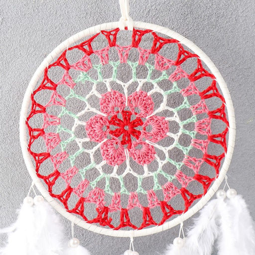 Ловец снов амулет «Цветок красочный», разноцветный, d=16 см, 67×16 см