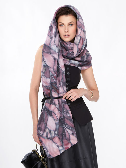 Большой, мягкий, тонкий и очень нежный двусторонний палантин с рисунком - Tantino фото 12