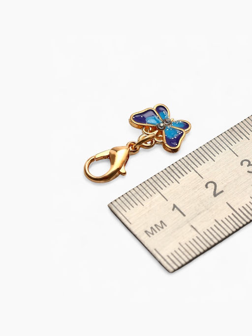 Цена за 10 шт. Шарм для браслета на карабине «Бабочка», цветной в золоте