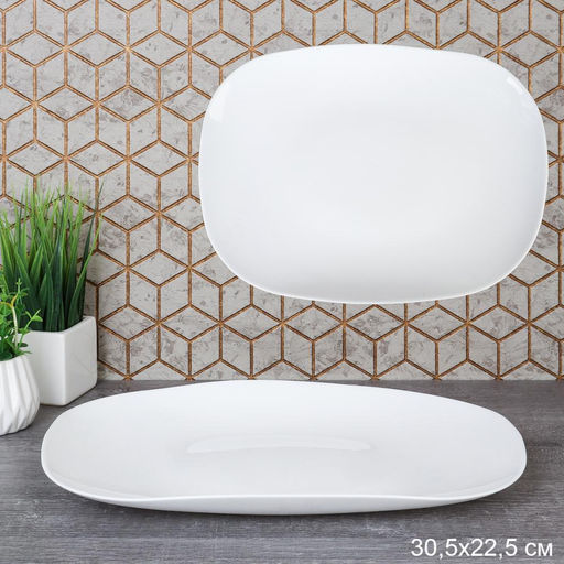 Блюдо овальное 305 мм гладкое / FLFYP120 (WHITE) /уп 24/ - ГалеонТрейд фото 2