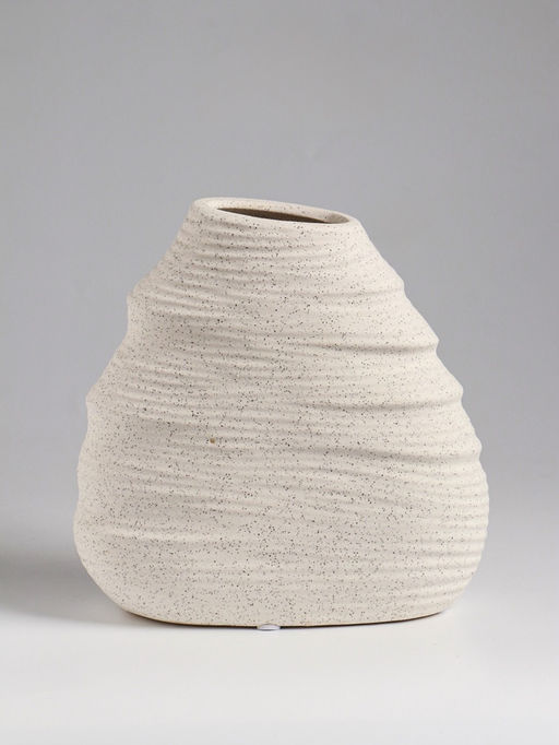 Ваза настольная керамика "Элладио" 18х17,5 см, белый