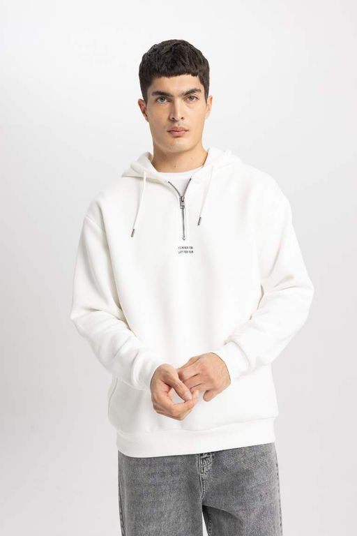 Толстовка с капюшоном и принтом оверсайз - Defacto фото 4