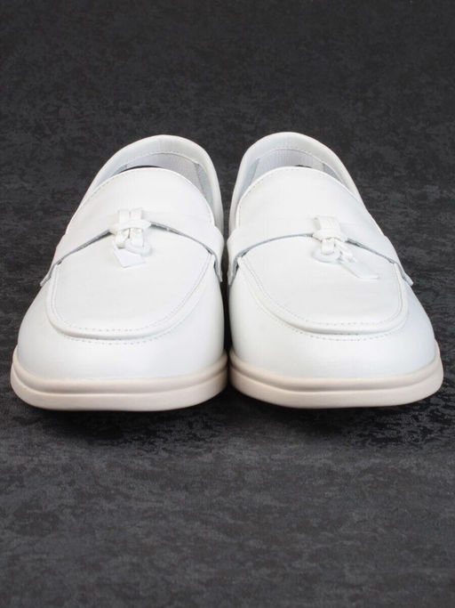 03-B416-1 WHITE Лоферы женские (натуральная кожа)