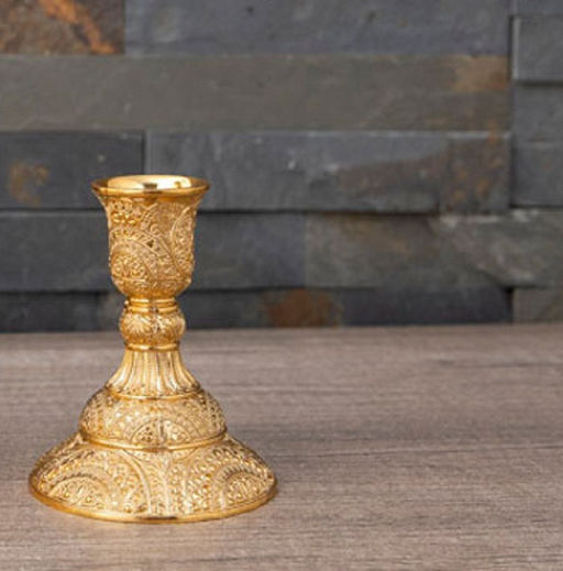 Подсвечник 2 штуки набор золото резное 9 см / 300G /уп 48/