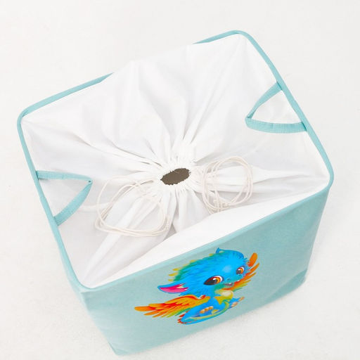 Корзина для хранения игрушек с затяжкой на веревке, 40?50?48 см, голубая - Школа талантов фото 10