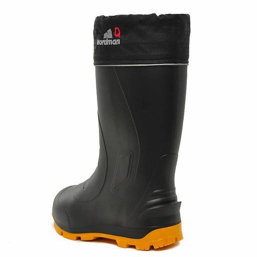 Сапоги Nordman Quaddro с защищенной подошвой ТЭП и флисовым вкладышем до -70С черные с желтым  фото 18