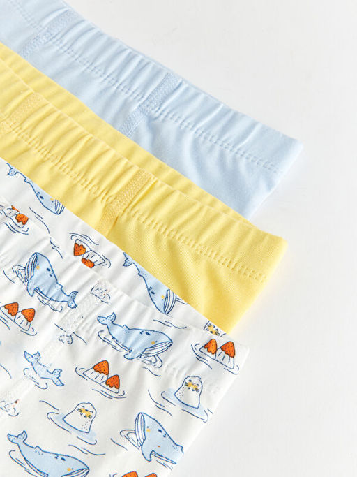 Beli Lastikli Bask?l? Erkek Bebek Boxer 3l? - Waikiki фото 3