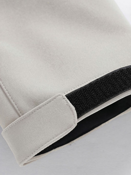 Парка женская софтшелл виндстоппер удлинённая с капюшоном белого цвета 9618_1Bl