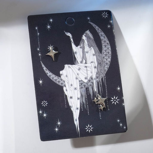 Серьги металл Звездочёт, цвет серебро - Queen fair фото 2