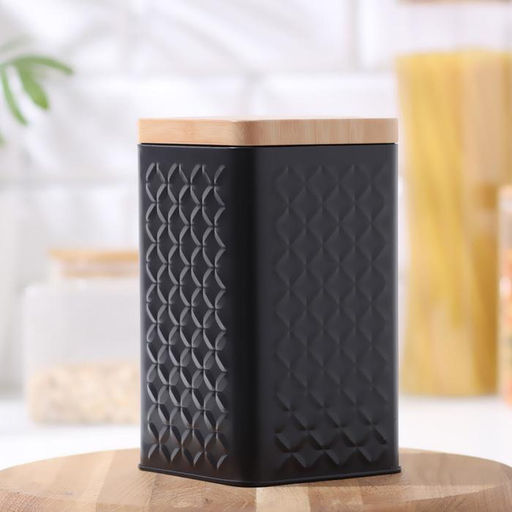 Банка для сыпучих «Сканди», 18×10 см, жесть, чёрная