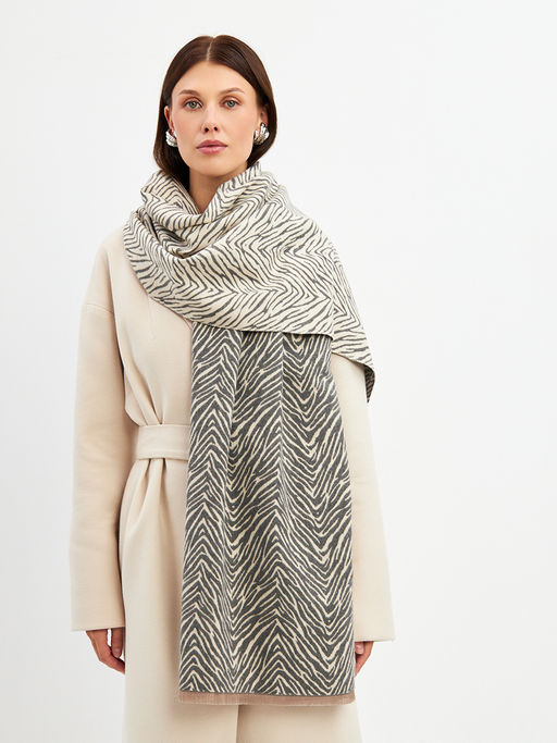 В составе шерсть и кашемир! теплый двусторонний палантин - Tantino фото 9