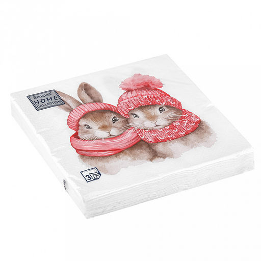 Салфетки бумажные Bouquet Home Collection Classic 33х33см, 3-х слойные, 20 штук в упаковке, 100% целлюлоза, Милые пушистики (Россия) - Домашняя мода фото 2