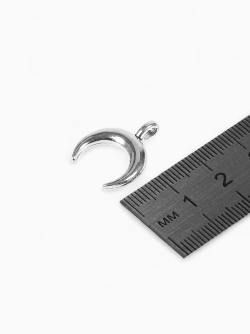 Подвеска Луна, 1.2?1.3 см, d (внутренний)=2 мм, цвет серебро