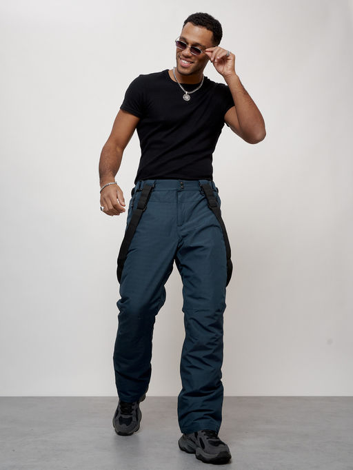 Полукомбинезон утепленный мужской зимний горнолыжный темно-синего цвета 2405TS - Mtforce фото 17