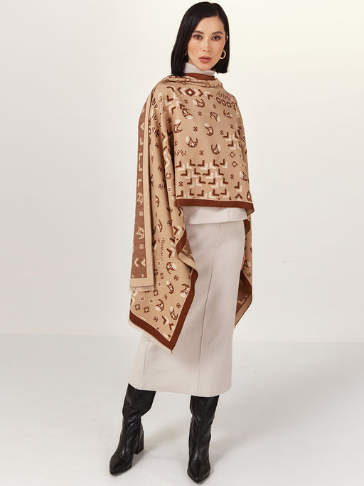 в составе ШЕРСТЬ  и КАШЕМИР Большой, мягкий, теплый  двусторонний палантин - Tantino фото 2