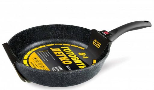 Сковорода Готовить легко Stone (несъемная ручка), 26 см - Нева металл посуда фото 2