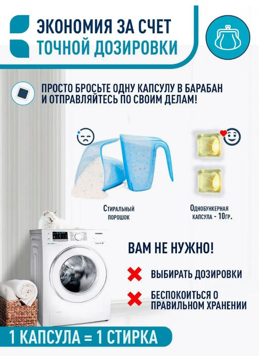 Капсулы для стирки ECOMAMA (15шт*10г) 150г  фото 6