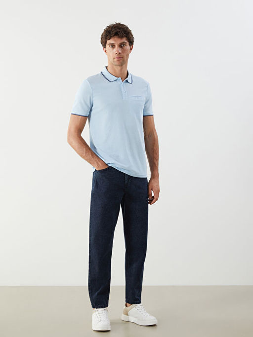 Polo Yaka K?sa Kollu Erkek Dokulu Ti??rt