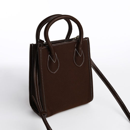 Сумка-тоут на молнии, цвет коричневый - Simaland фото 2