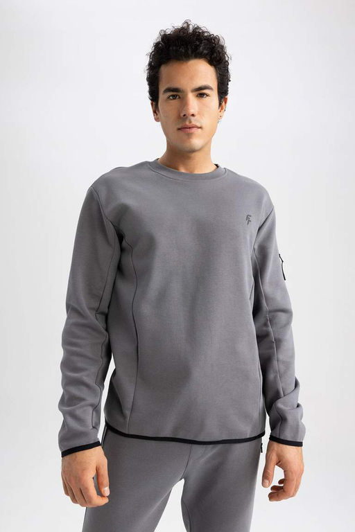 DeFactoFit Толстовка из плотной ткани стандартного кроя с круглым вырезом  фото 7