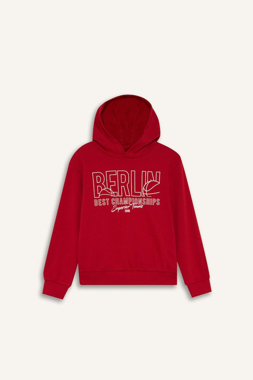 Kap__onlu Bask_l_ Sweatshirt Erkek _ocuk - Defacto фото 6