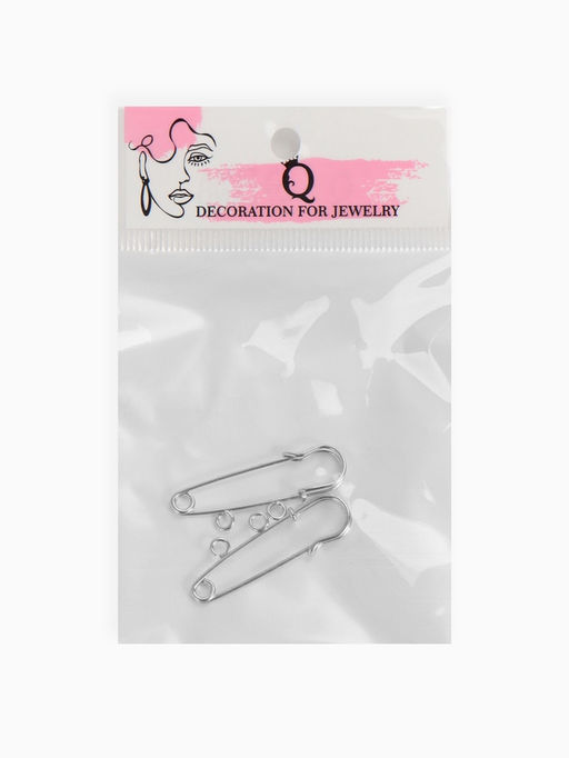 Булавка для подвесок PO-035 №01, 2 шт. 3.5?0.5 см, цвет серебро