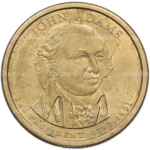 Монета 1 доллар 2007 года (D) США 2-й президент США Джон Адамс