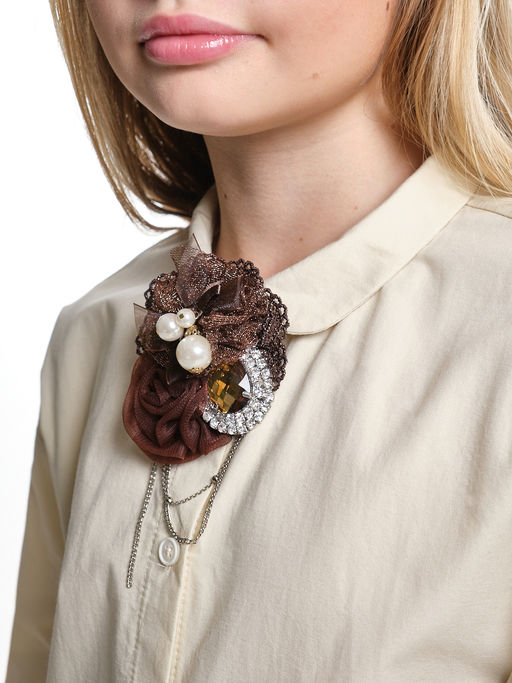 Брошь-заколка PW0450 коричневый - Mini maxi фото 2