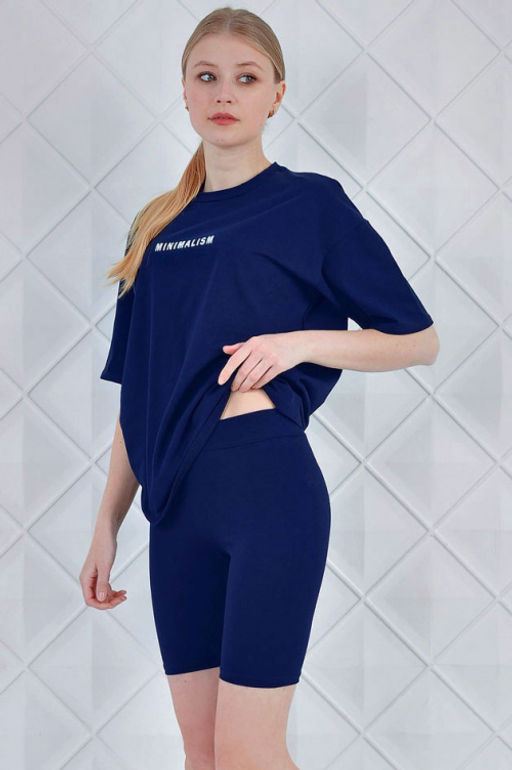 Арт. 5727 Костюм с велосипедками 42-50 (5 шт) Цвет:верх-помада, низ-помада - Калинка фото 3