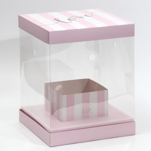 Коробка для цветов с вазой и PVC-окнами With Love, складная, 23 30 23 см - Дарите счастье фото 2