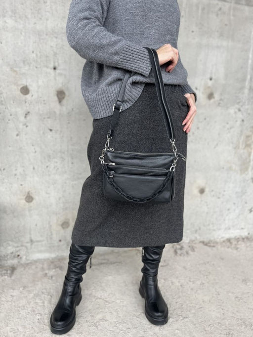 Женская кожаная сумка через плечо 3011 Блек - Sergio valentini фото 6