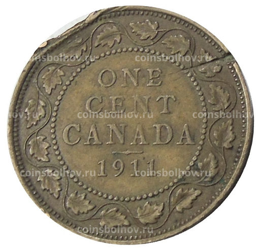 Монета 1 цент 1911 года Канада