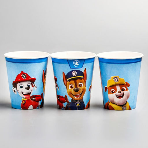 Цена за 10 шт. Стакан одноразовый бумажный «С Днем Рождения!», 250 мл, Щенячий патруль